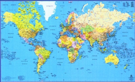 World  on World Wall Map Decorative By Gabelli