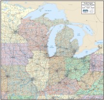 Great Lakes Region Wall Map