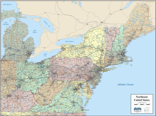 us map northeast