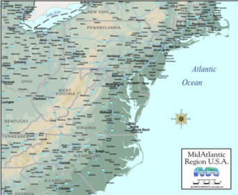 Topographic map MidAtlantic states download