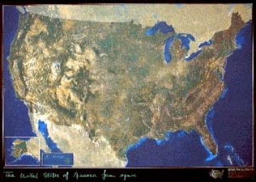 USA satellite photo poster & USA at night