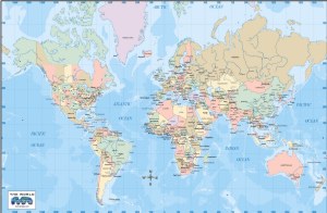World Map download digital image file-Countries Color