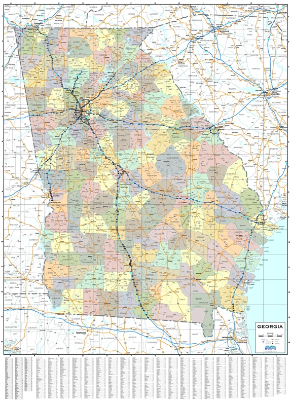 GEORGIA WALL MAP