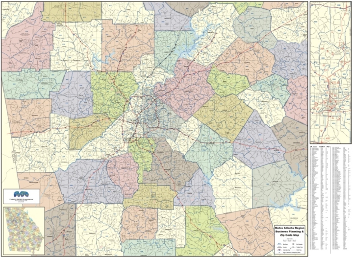 Most requested Atlanta Area wall map