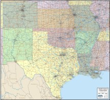 Southern Plains, Southwest US map