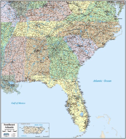 southeast state map