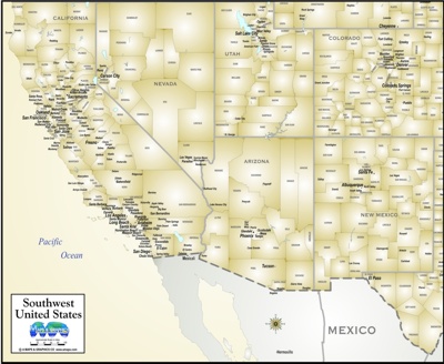 Download maps of Southwest United States