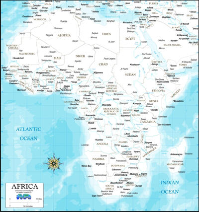 Download digital image Africa black white map
