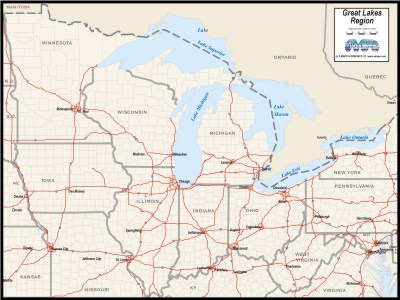 Download GREAT LAKES MAP to print