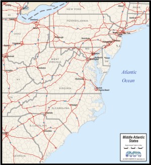 Map Of Mid Atlantic State - Maps Model Online