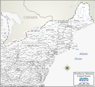 Download Map white county outline NE USA