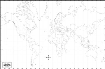 Download outline world map free!