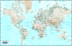 World Map download digital image file-Topographic