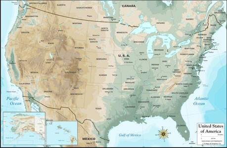 Download digital map of United States topographic colors
