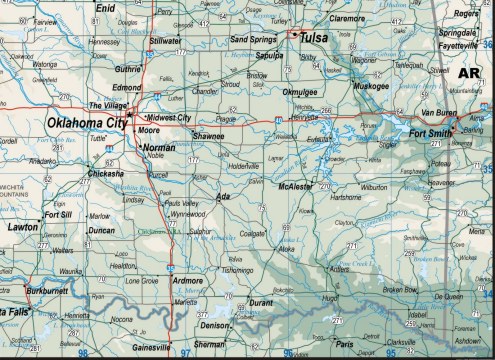 OKLAHOMA MAP TOPOGRAPHIC download to your computer