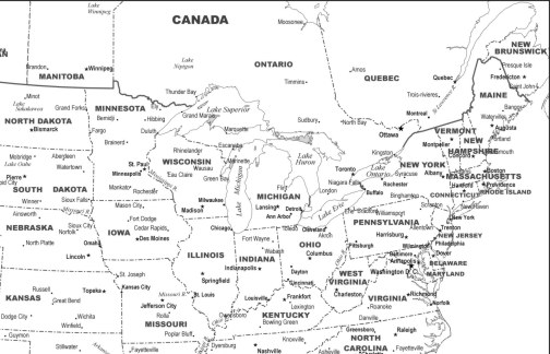 united states map black white with cities download to your computer
